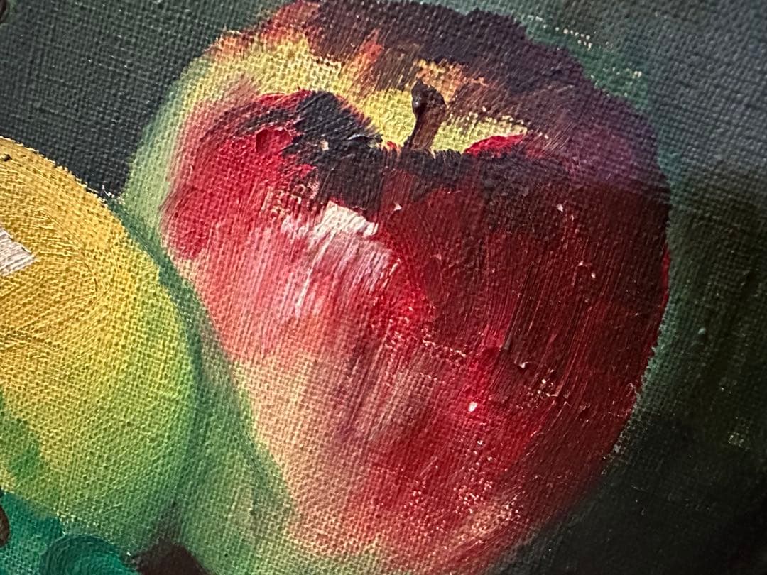 村岡大洋(TAIYO)作 油絵 「静物」美術品 40cm×45cm×4cm 果物