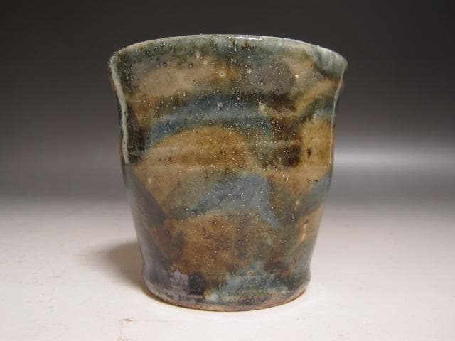 ☆　河井寛次郎　彩湯飲　様々な顔を楽しめる一品☆y422