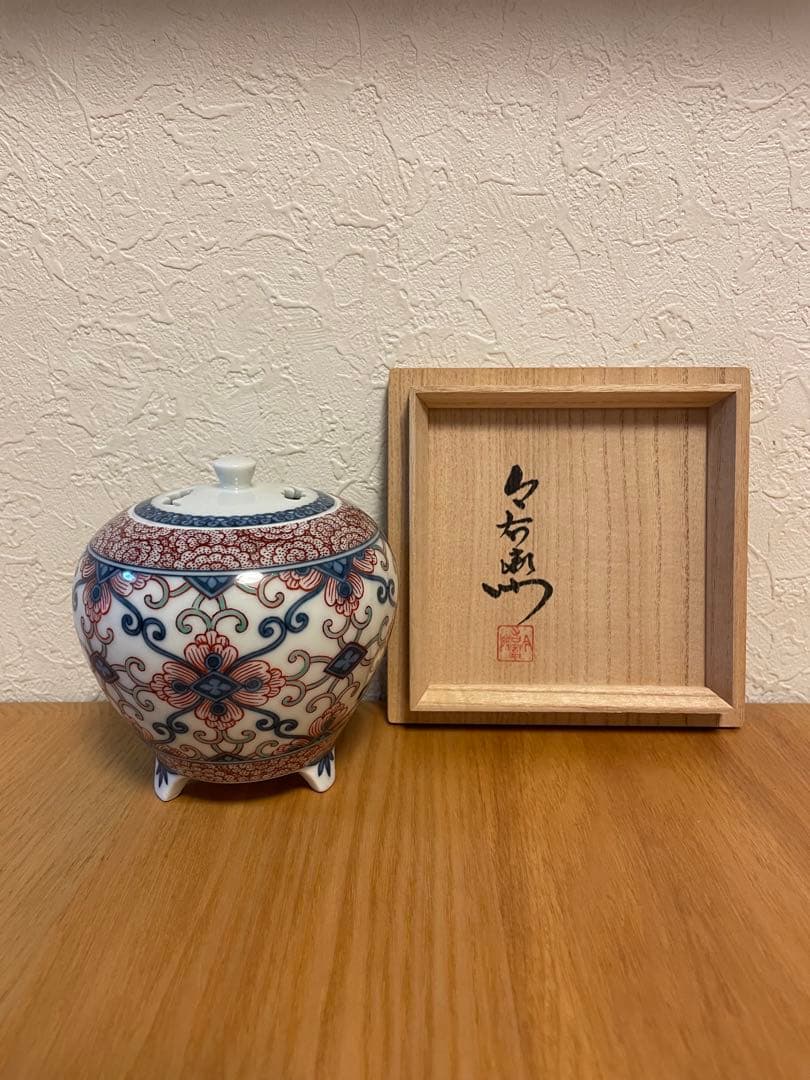 【値下げ交渉可】人間国宝 今泉今右衛門 色鍋島有職文香炉