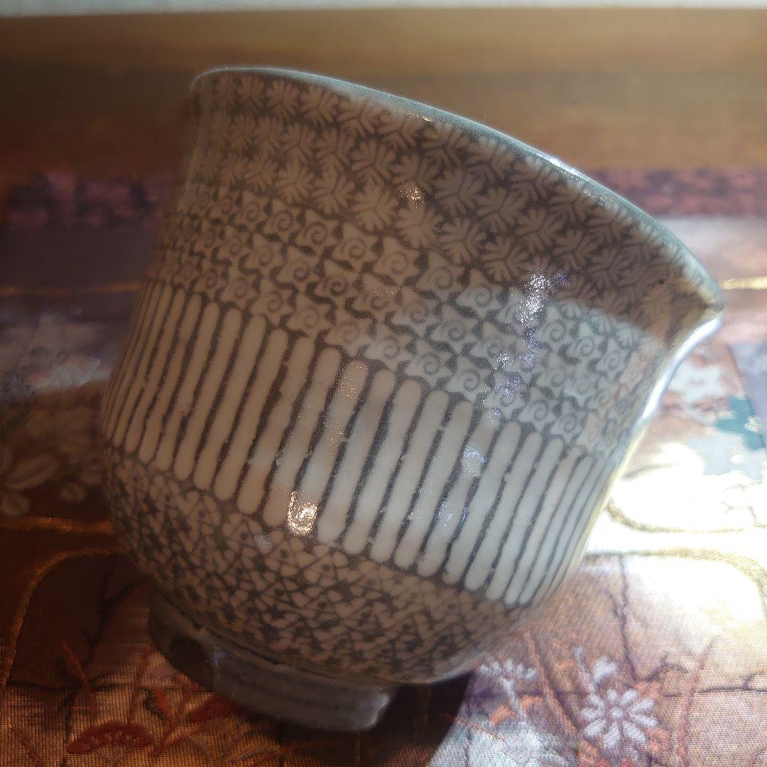 陶芸家作品三島の陶器製深抹茶碗茶道具