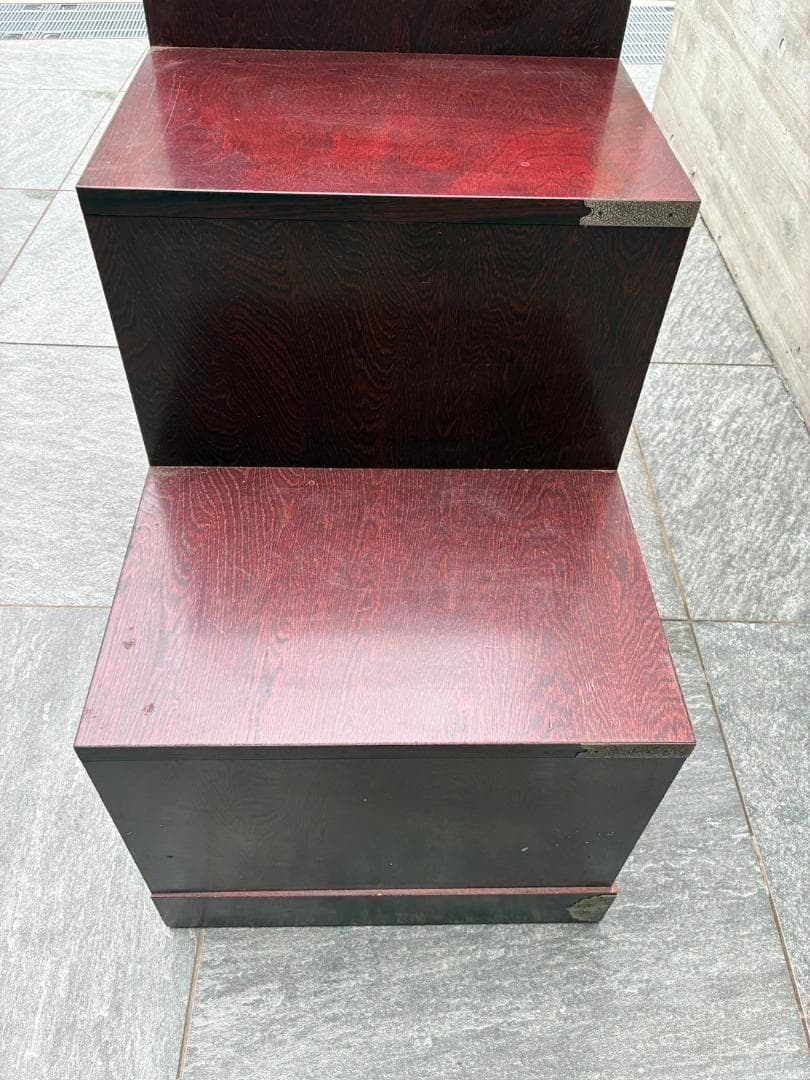 階段箪笥 昭和レトロ 左下り 飾り棚 収納棚 アンティーク家具 小物収納