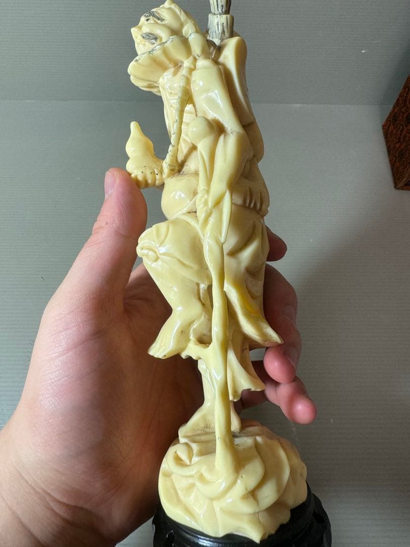 2875 根付　老人　置物　骨董品　時代物