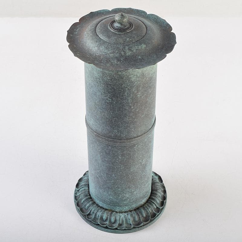 仏教美術　一ノ瀬宗辰作　青銅　経筒　共箱　U　R9520B