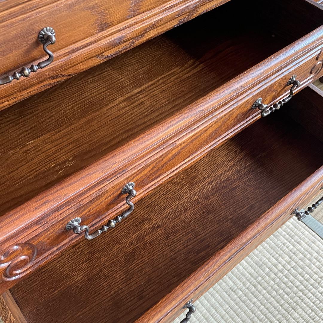 三越家具 ブルージュ／高級チェスト／高級家具・ルーマニア製・猫脚・オーク無垢材