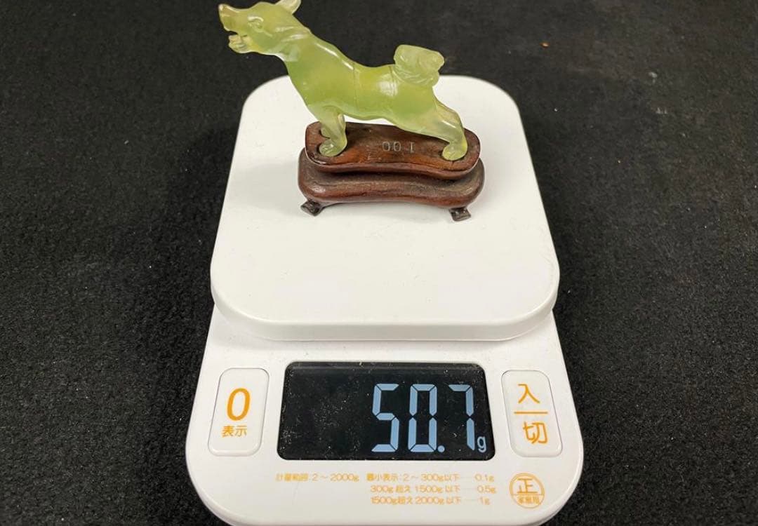 希少時代物 天然石 置物 オブジェ 骨董品 彫刻　龍　青龍　麒麟　翡翠