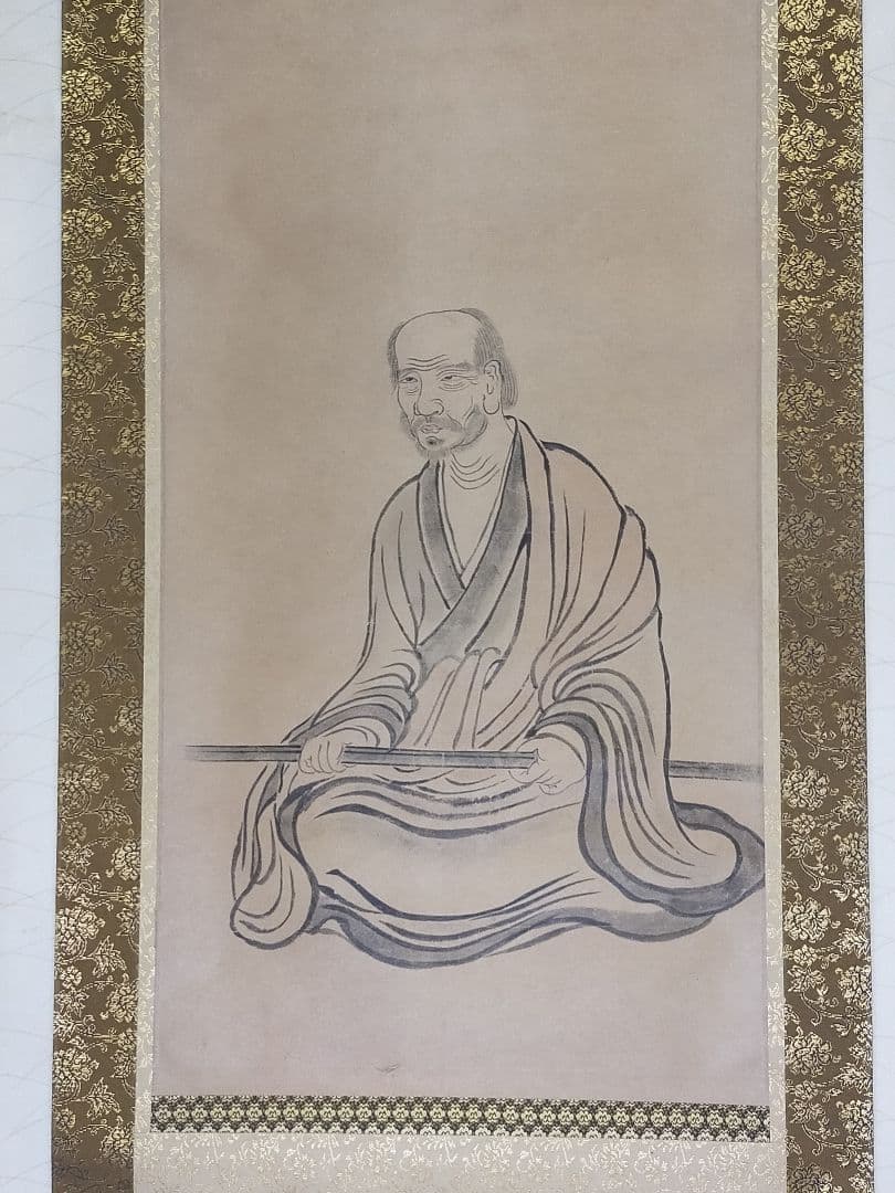 ♥掛軸　工芸　徳山 禅師（徳山 宣鑑）　共箱付き　掛け軸　骨董品