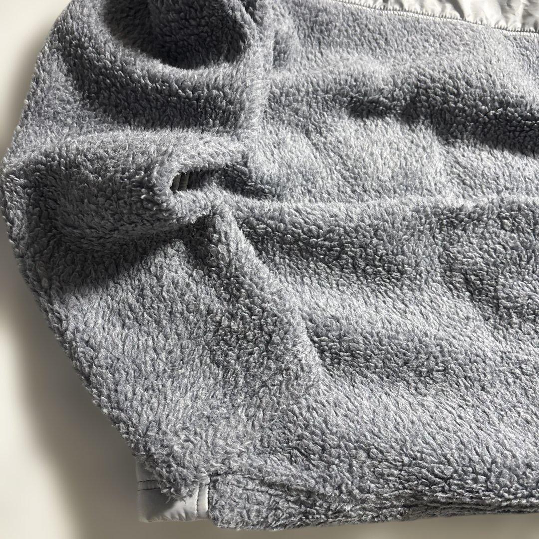 美品 BabolaT バボラ ボアフリース ナイロン パーカー グレー L 防寒