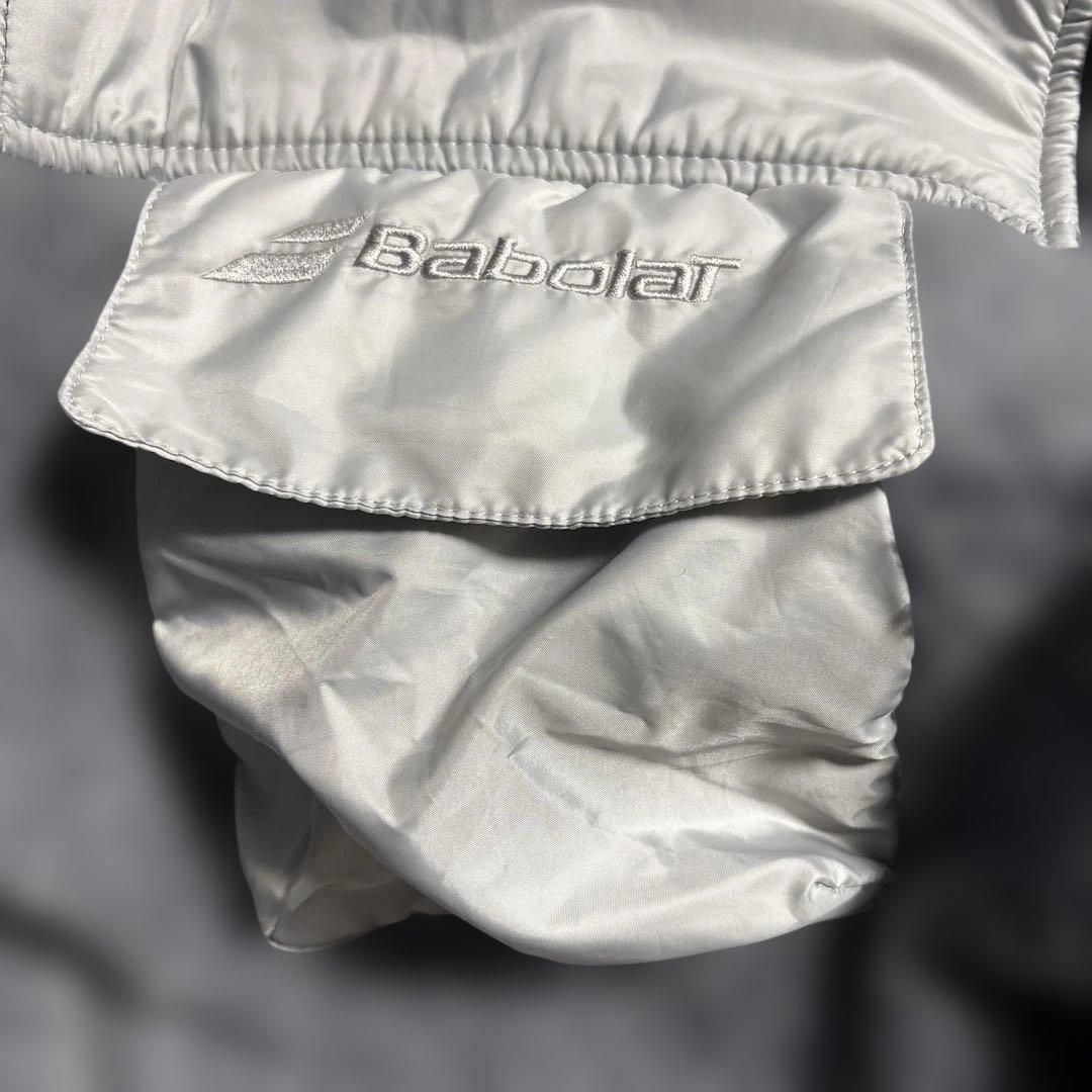 美品 BabolaT バボラ ボアフリース ナイロン パーカー グレー L 防寒