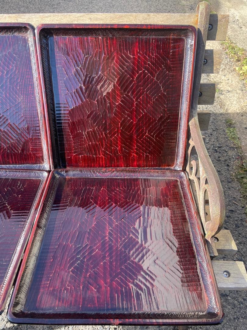 讃岐盆　木製彫刻模様入り　正方形　お盆　トレー　11客