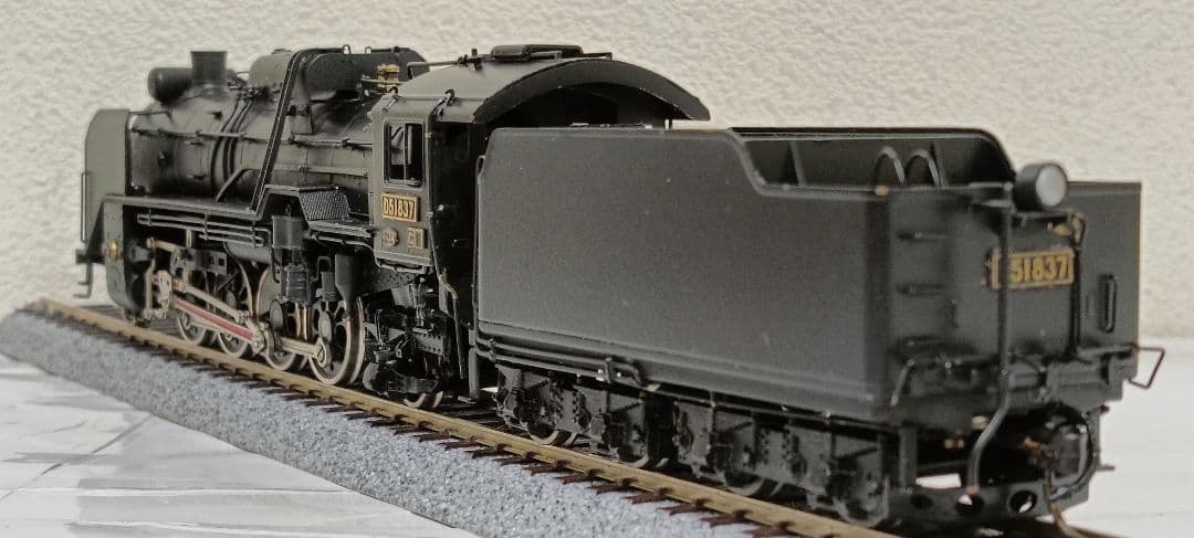 HOゲージ アダチ Ｄ51蒸気機関車、改造あり、モーター交換、メンテナンス済
