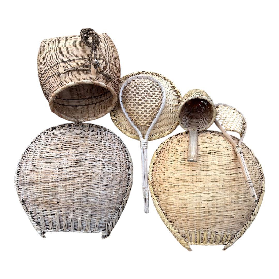 昭和レトロ 竹細工 片口ざる 竹ざる セット　色々セット