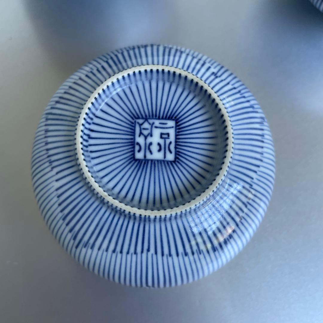 最終価格　馬場京泉　京焼・清水焼　桔梗文湯呑　5個セット