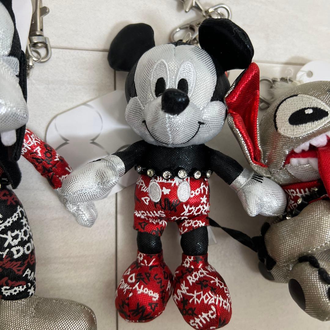 ミッキー・グーフィー・ドナルド・スティッチ ぬいぐるみキーチェーン　タグ付き