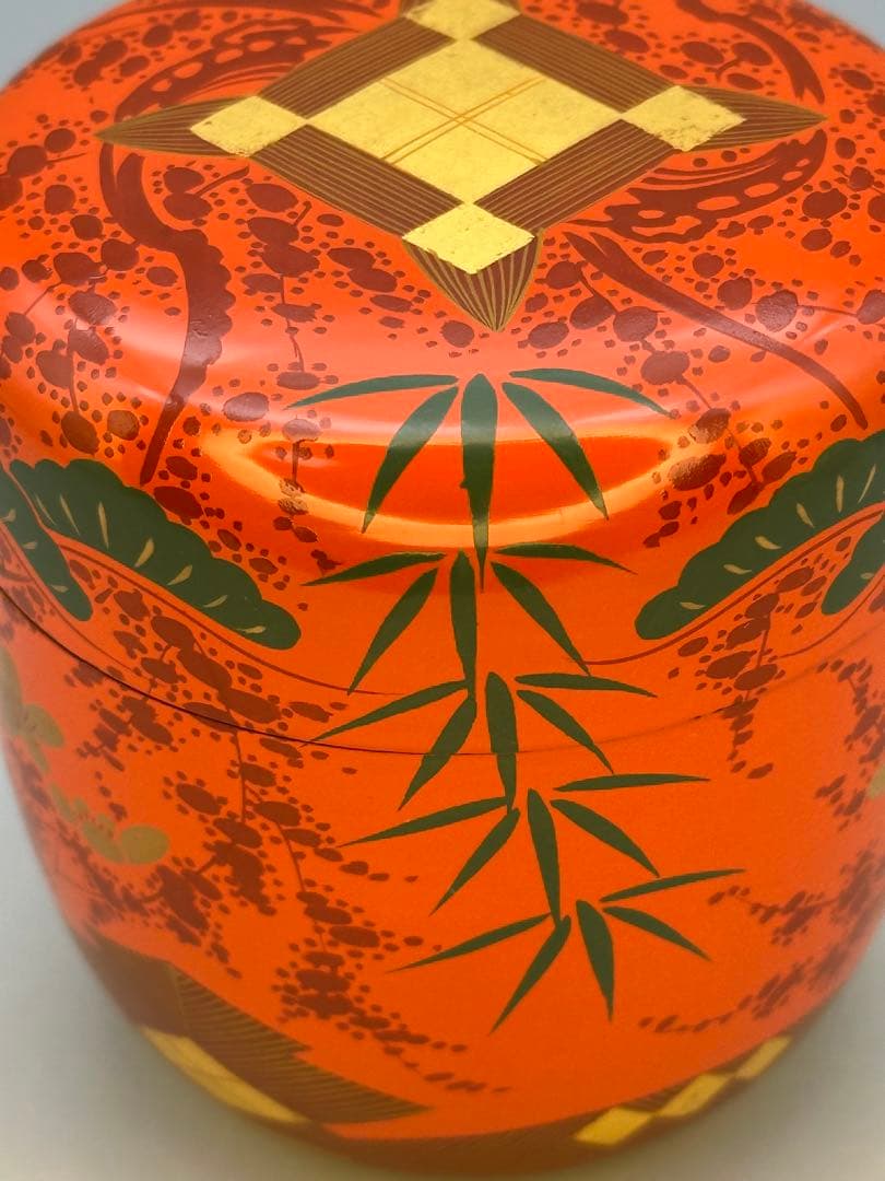 茶道具　棗　金森春次　色漆蒔絵