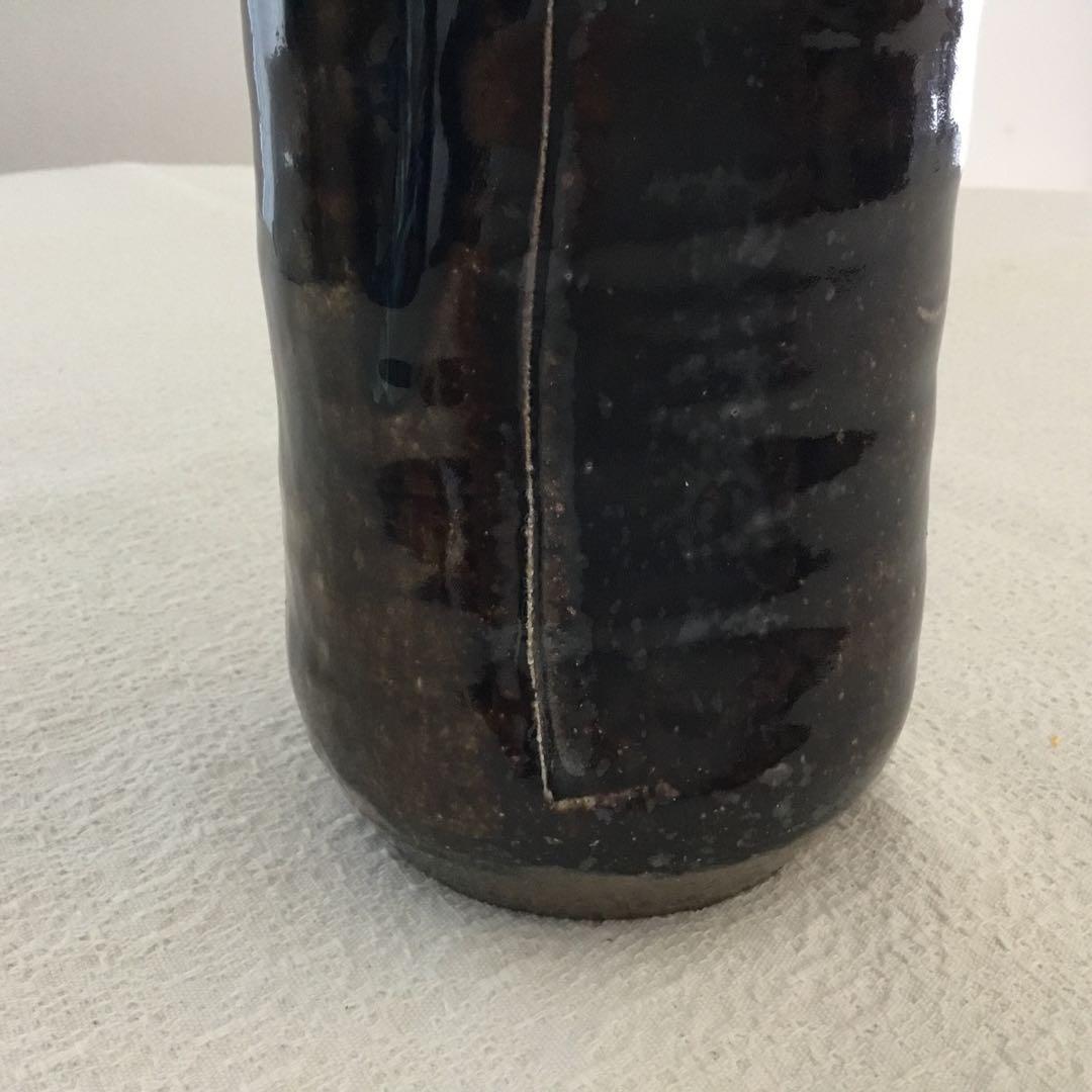 【唐津焼】今岳窯　溝上藻風　耳付き朝鮮唐津花入れ