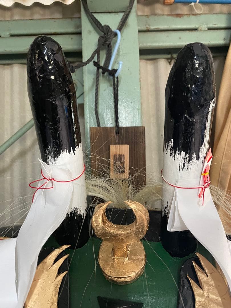 牛鬼 魔除け 新築祝 手作り・新品 伝統品 愛媛県 宇和島　白毛　馬の毛