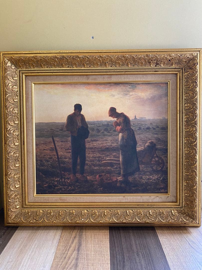 ジャン・フランソワ・ミレー　晩鐘　プリハード複製画　世界の名画プリハード