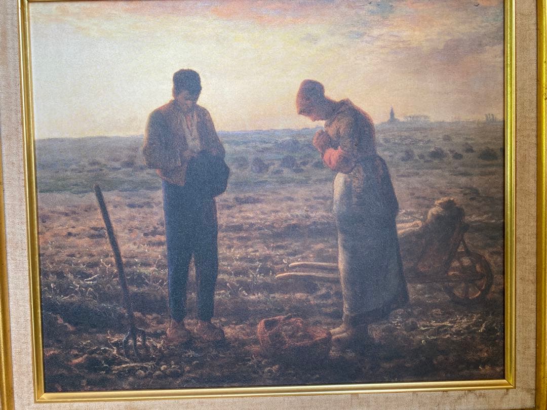 ジャン・フランソワ・ミレー　晩鐘　プリハード複製画　世界の名画プリハード