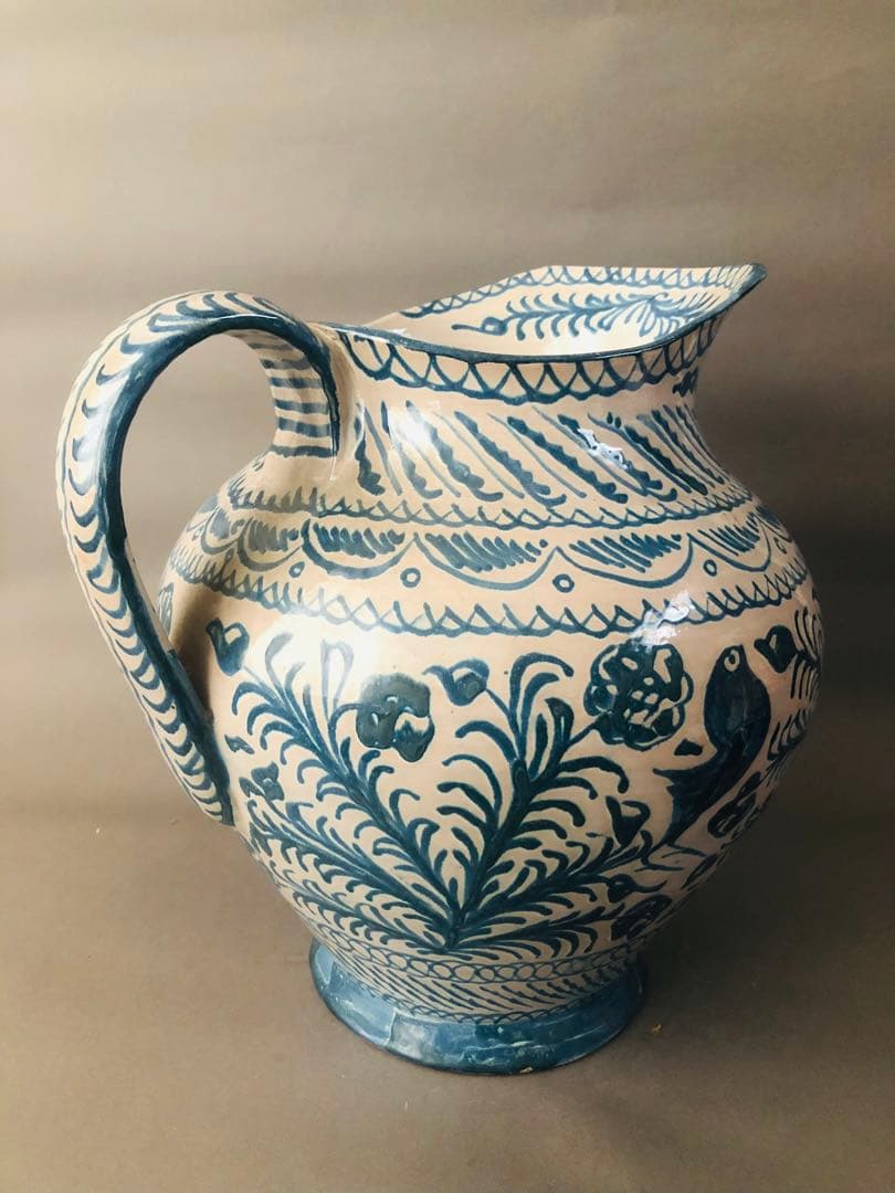 スペイン陶器　グラナダ焼　大ぶりの水差し