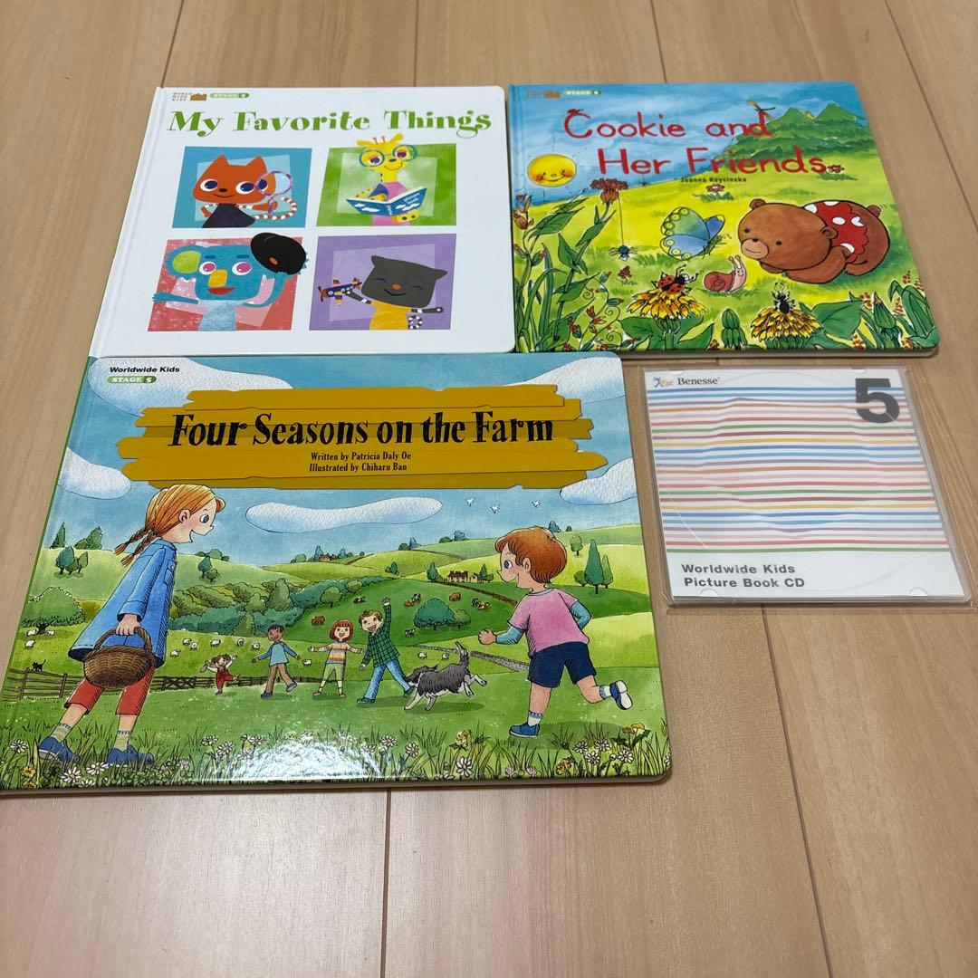 【ほぼ未使用】ワールドワイドキッズ 英語絵本 22冊、読み聞かせCD6枚 wwk