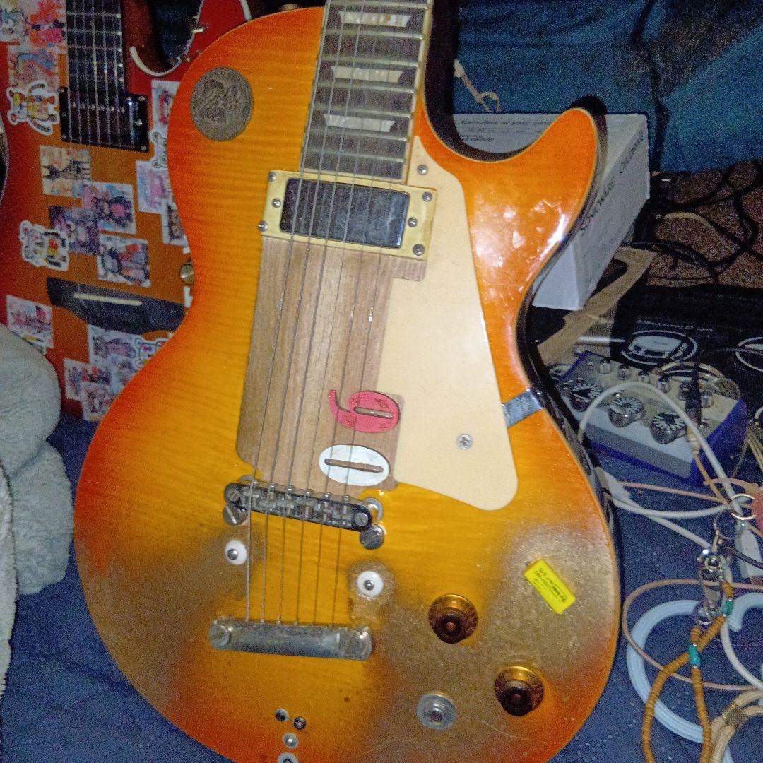 オレンジエレキギター カスタムデザイン
