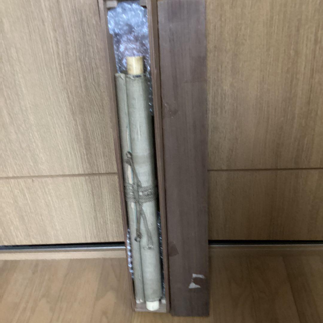 久隅守景　紙本淡彩水墨　【二匹の獅子図】肉筆　時代箱　落款印譜在　模写　186