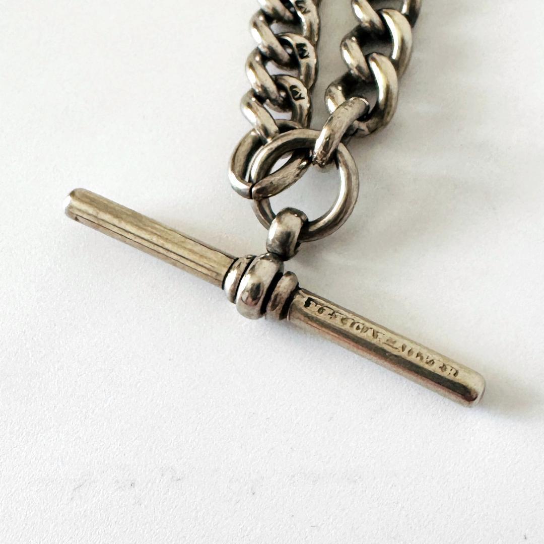 ★メキシカンシルバー★アルバートチェーン/シルバープレート/アンティーク