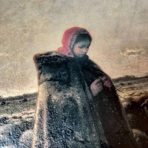 世界の名画 ジャン・フランソワ・ミレー 羊飼いの少女 複製画 額装 アート 印刷