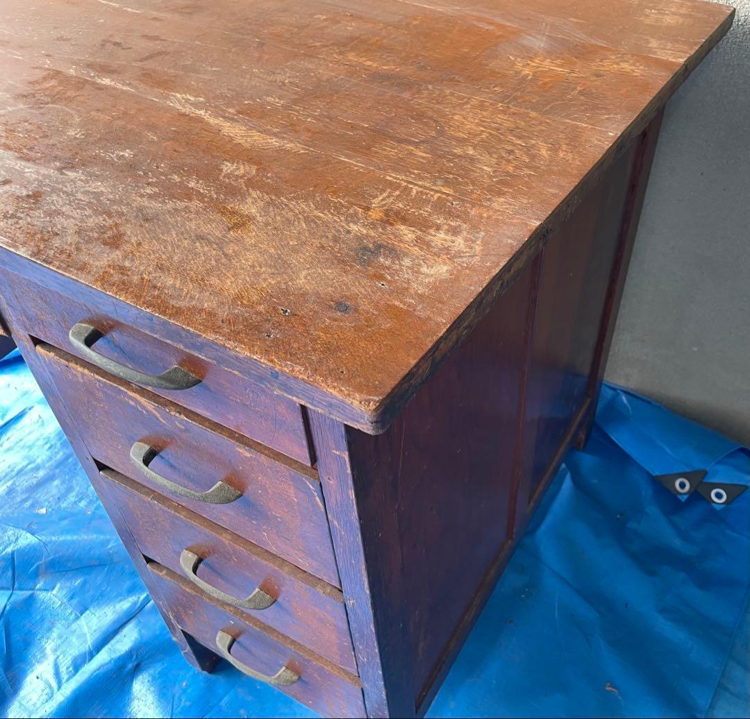 昭和レトロ　アンティーク家具　机　勉強机　木製