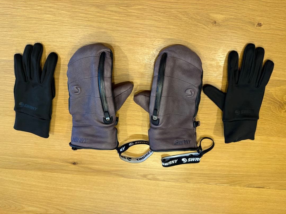 SWANY BOCCO ミトングローブ インナー手袋付き レザー size:L