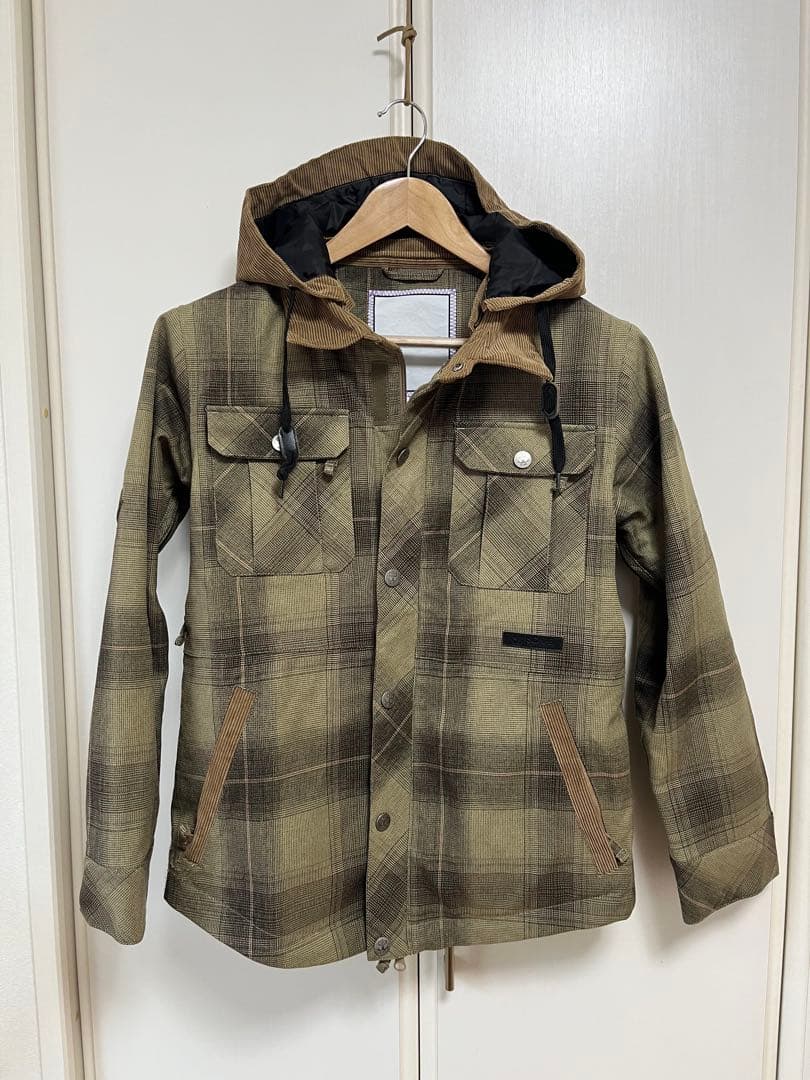 カーキ系チェック フード付き SCAPE S/M 上下セット