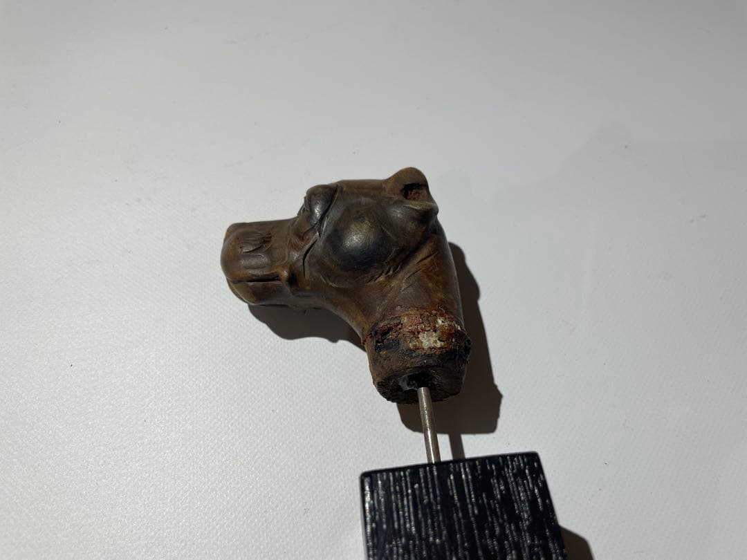 イギリス　アンティーク　ステッキ　柄の部分　犬　ドッグ　ハンドル