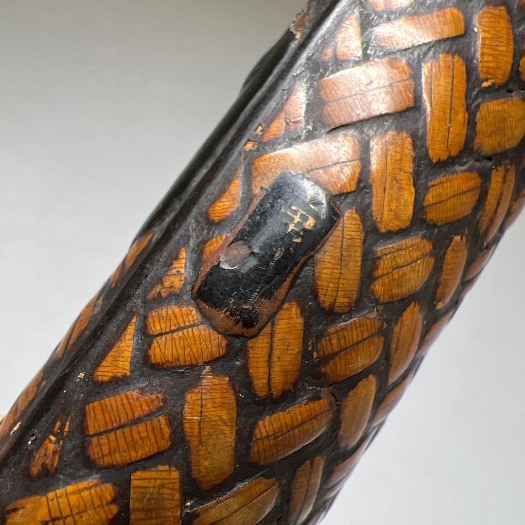 江戸時代　在銘網代煙管筒　43g 東Y8-0203②