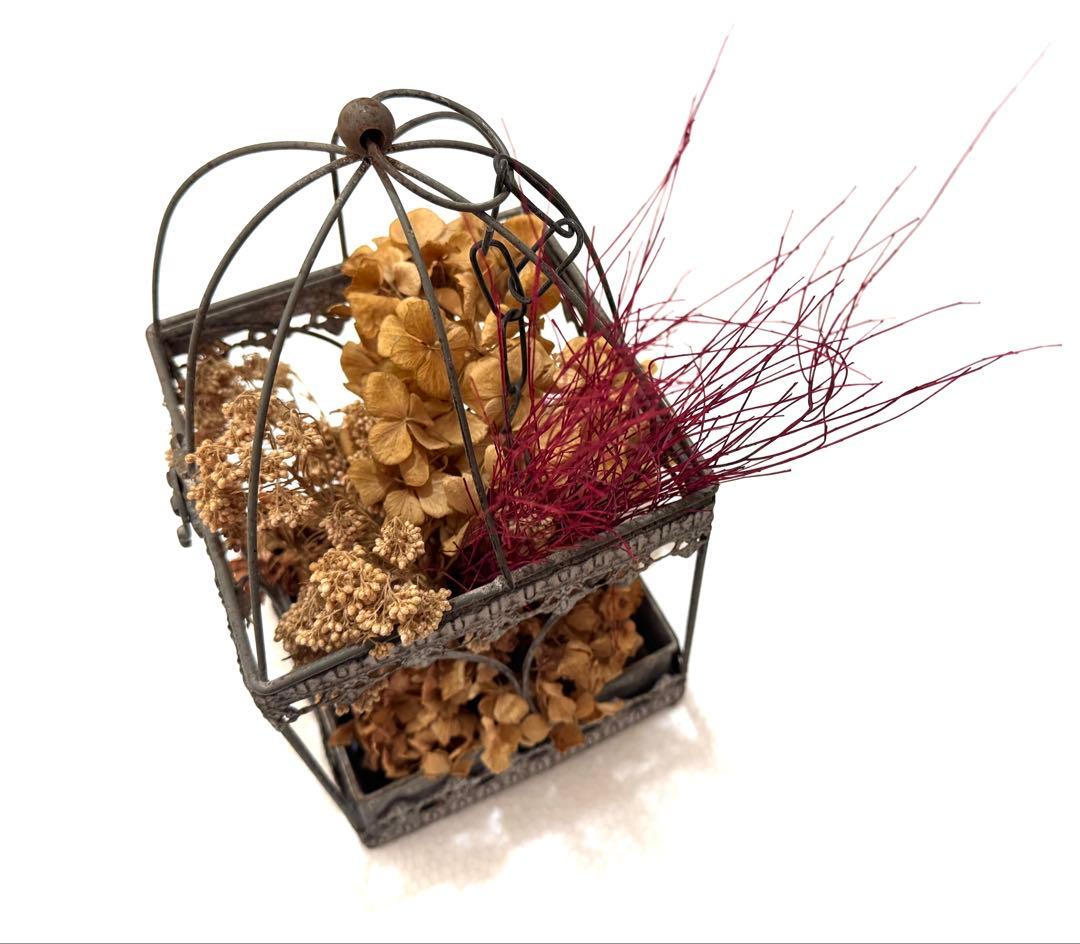 アンティーク★ ハンギングゲージ ドライフラワー ランタン　鳥かご