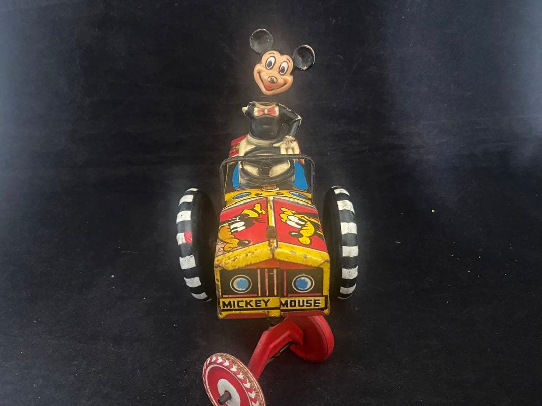 ⭐️年代物。ラインマー/ ディズニー /ミッキー ゼンマイ式ブリキカーです。