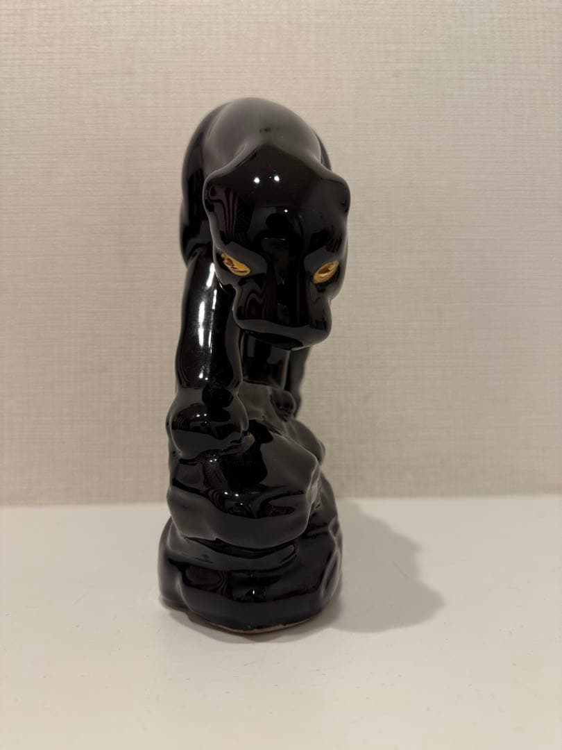 ★セラミック★黒豹★置物★ブラックパンサー★工芸品★インテリア★ヴィンテージ