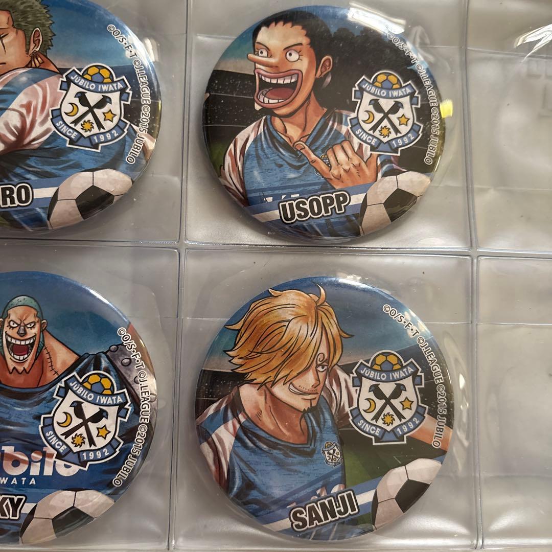 ワンピース Jリーグコラボ缶バッジ6種セット ジュビロ磐田 オマケ付き