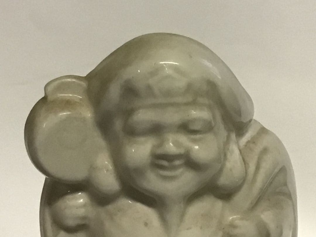 陶器製 福の神像 置物 クリーム色