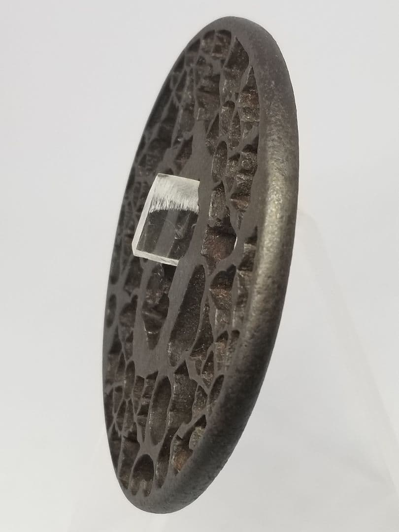 輪法散図透鐔 無銘 京透 尾張 大五郎 箱付 江戸期 鉄鐔