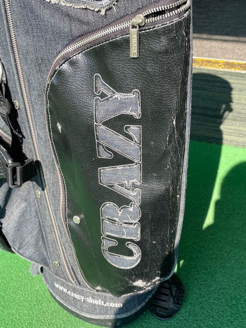 貴重品　デニム生地　CRAZY スタンドバッグ