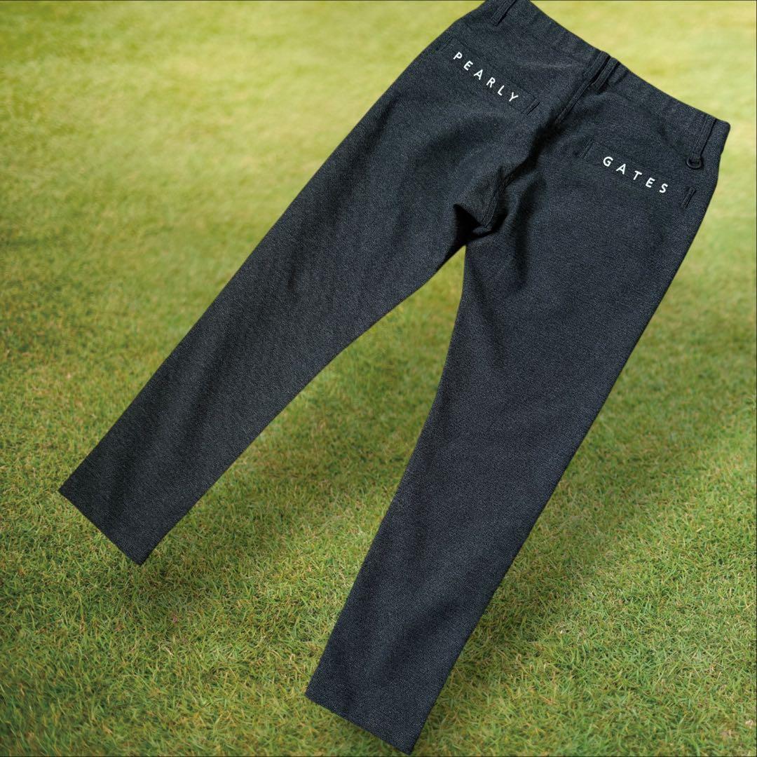 パーリーゲイツ　パンツ　M〜L相当　チャコールグレー　秋冬　グレー　コットン　4
