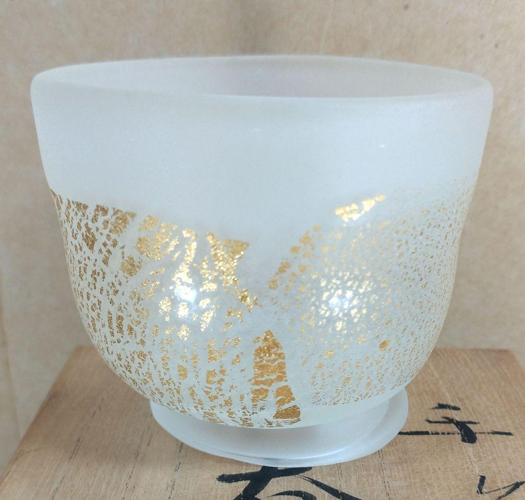 【本物保証】藤田喬平 手吹ぐい呑 共箱 栞 無傷 文化勲章受章(2002年)