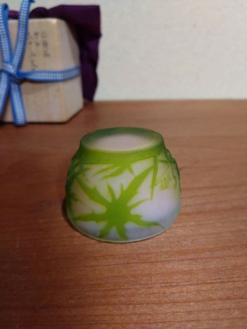 ガレ 被せガラス 羊歯紋盃