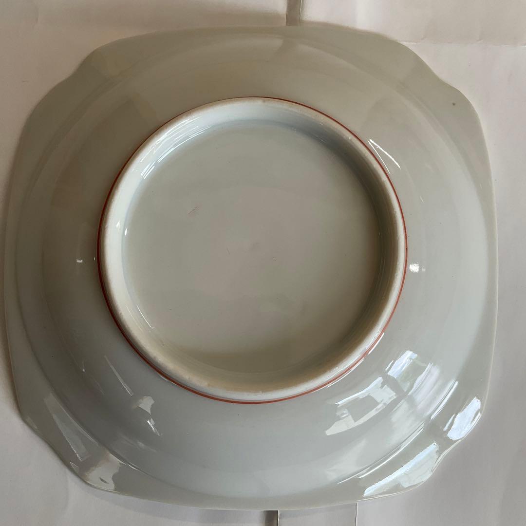 柿右衛門　色絵　梅に柴垣文角皿　五客組　江戸時代後期〜明治時代頃　名品