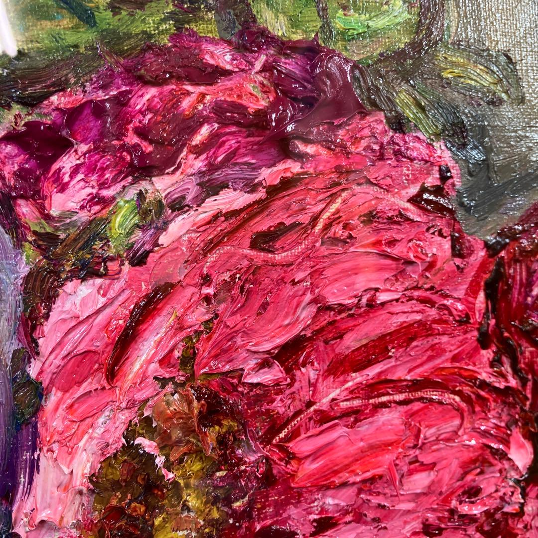 油彩　松本富太郎「牡丹　（フランス壺）」　F8