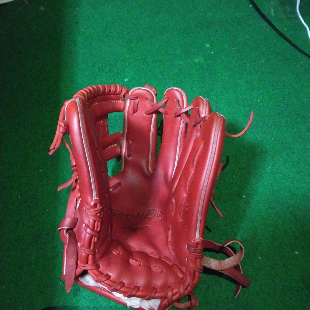 赤 軟式グローブ Global Elite