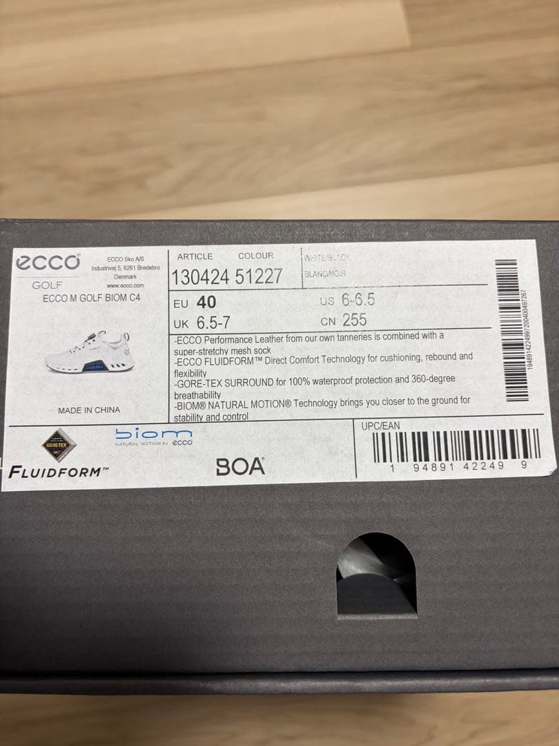 eccoゴルフシューズ バイオム C4 ボア EU40 ホワイト