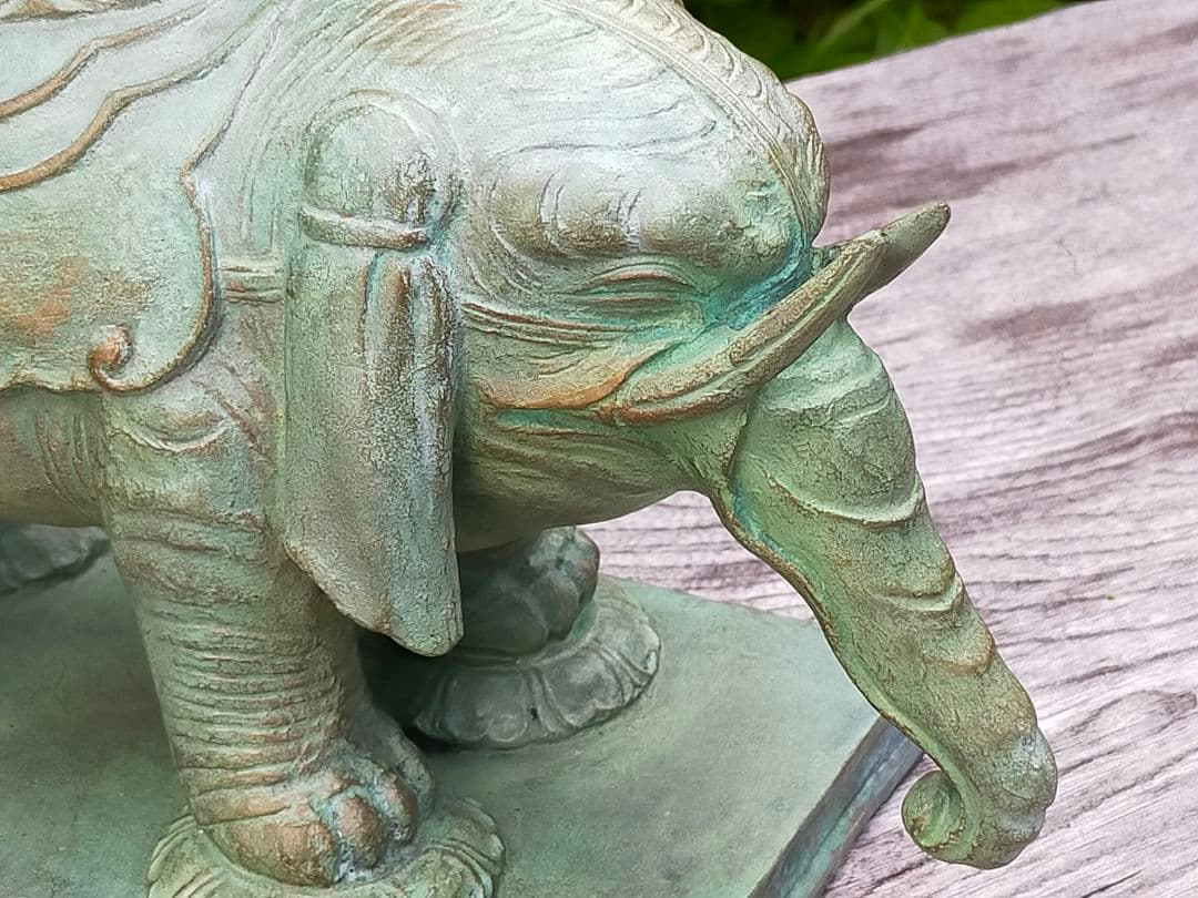 ♥☆彡　銅製　普賢菩薩像　仏像　5,4kg　骨董　観音様　観音像　仏壇　仏具