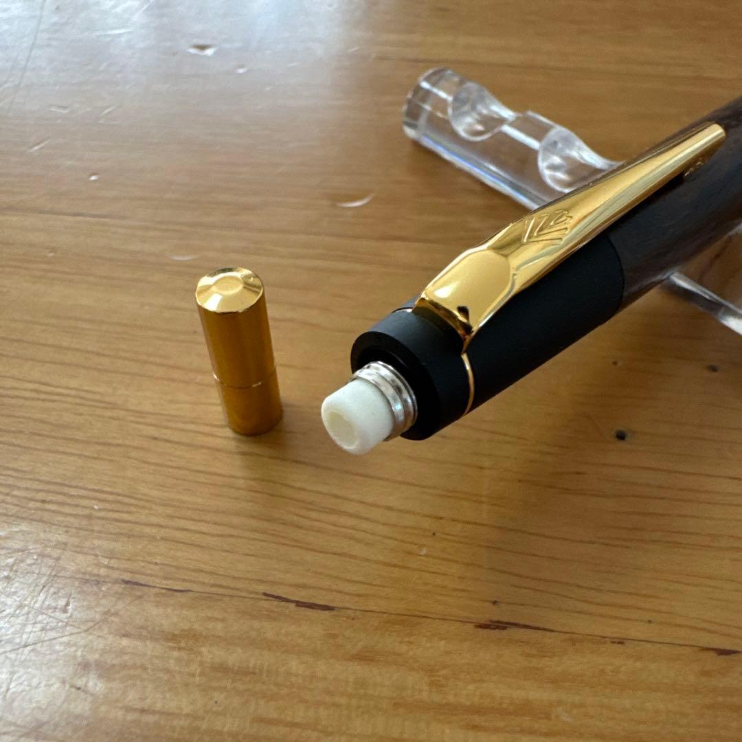 新品 野原工芸 シャーペン インドローズウッド 新型 ゴールド金具 付属品完備