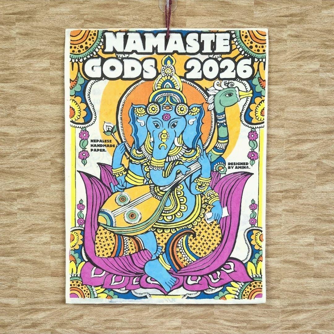 カレンダー2026】象ゾウ★大型アジアン壁掛けガネーシャ年間一枚エスニック動物